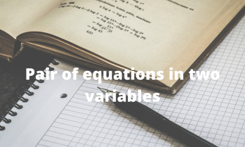 Pair of linear equations in two variables